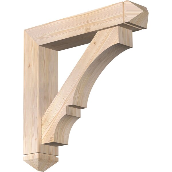 Ekena Millwork Balboa Arts and Crafts Smooth Bracket w/ Offset Brace, Douglas Fir, 7 1/2"W x 38"D x 38"H BKT0806X38X38BOA03SDF - main